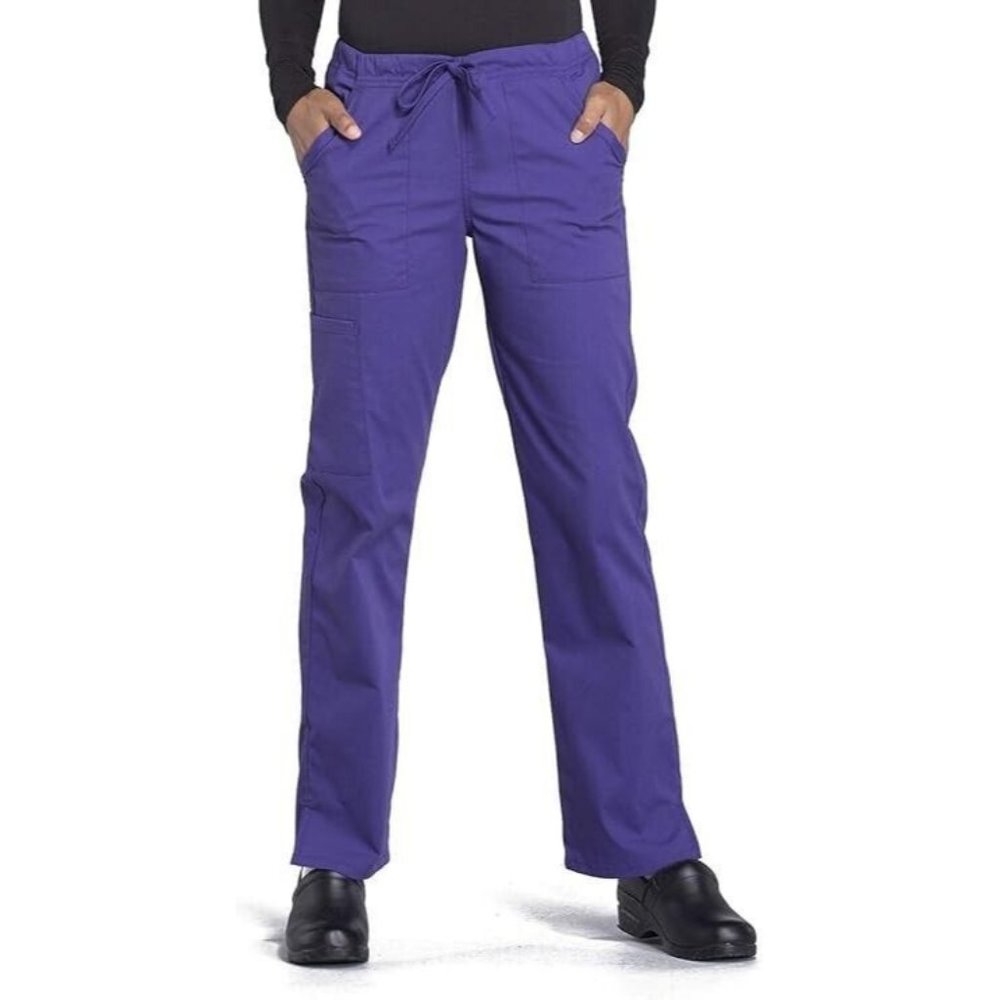 Cherokee Womens Size Small Purple Scrubs  Workwear Stretch Drawstring Pants NEW